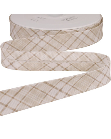 Pastel beige Scottish bias binding 25mm per meter