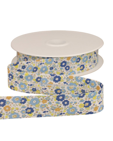 Lavender blue flower bias binding 25mm per meter