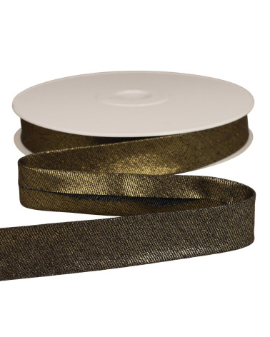 Black/silver metallic denim bias binding 25mm per meter