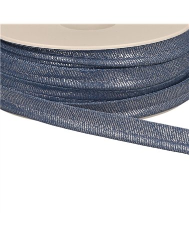 Passepoil dépassant jean metallisé bleu lavande 12mm au mètre