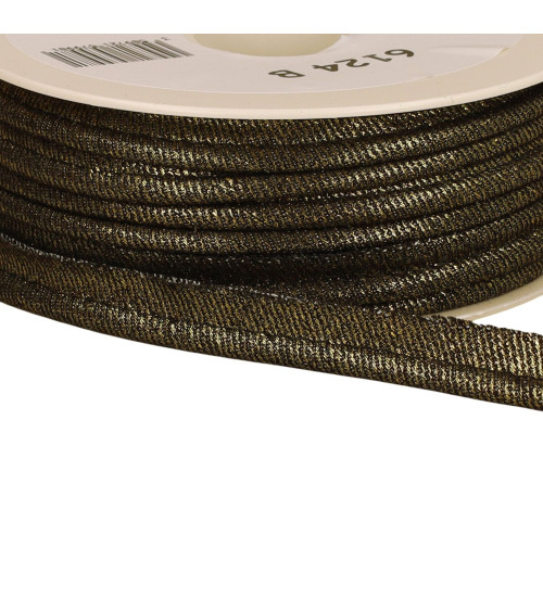 Black/silver metallic denim piping 12mm per meter