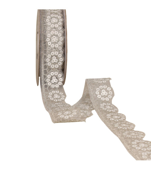 White glitter lace 30mm per meter