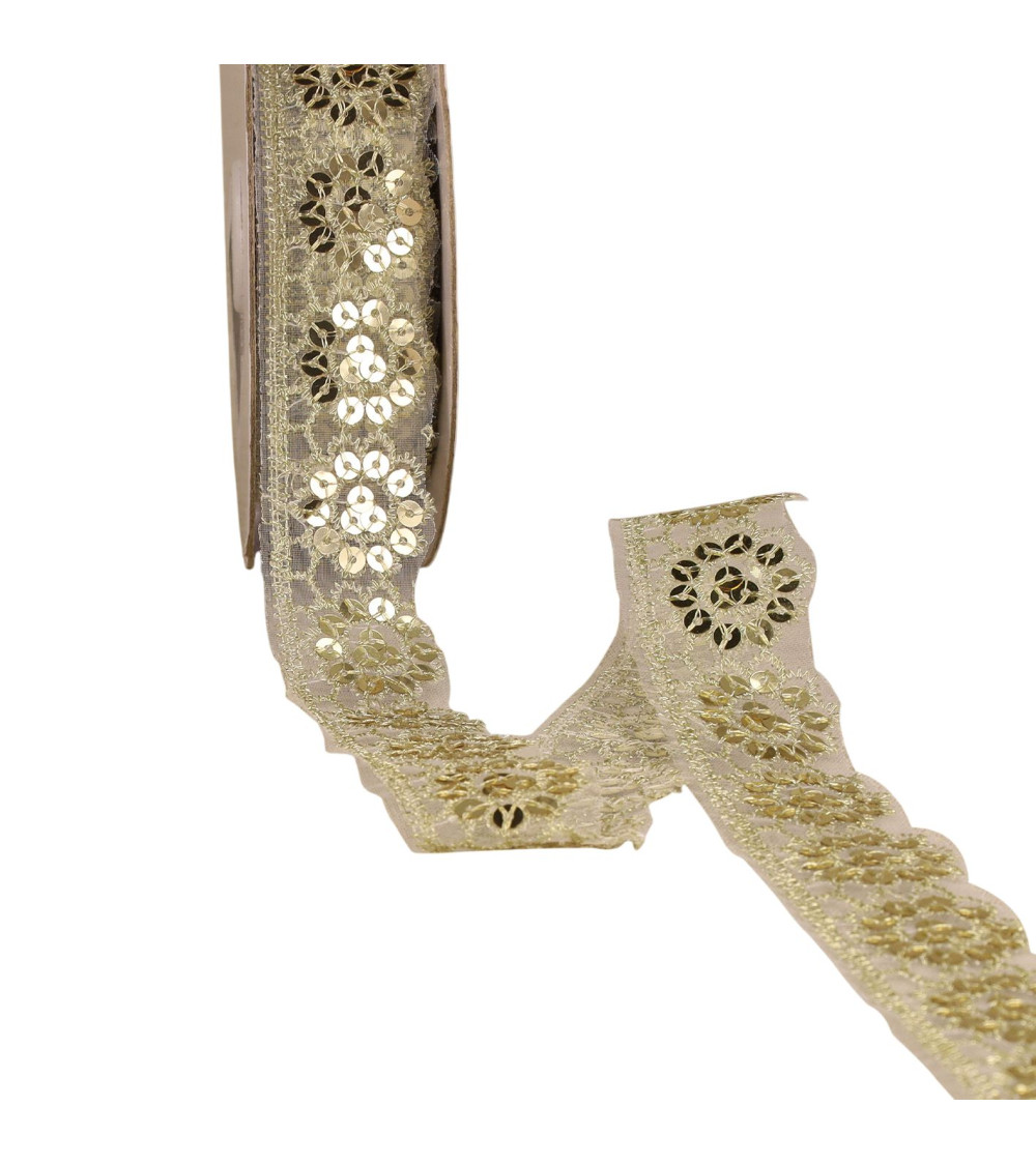 Laccio glitter oro 30 mm al metro