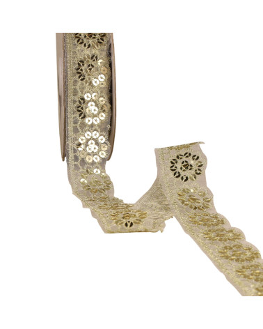 Gold glitter lace 30mm per meter