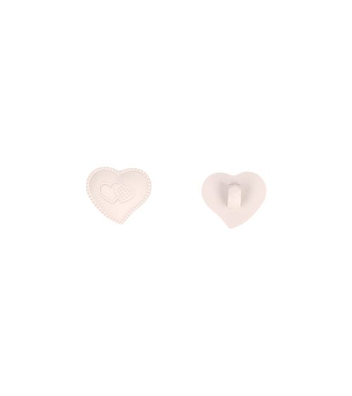 Bouton coeur culot 17mm blanc