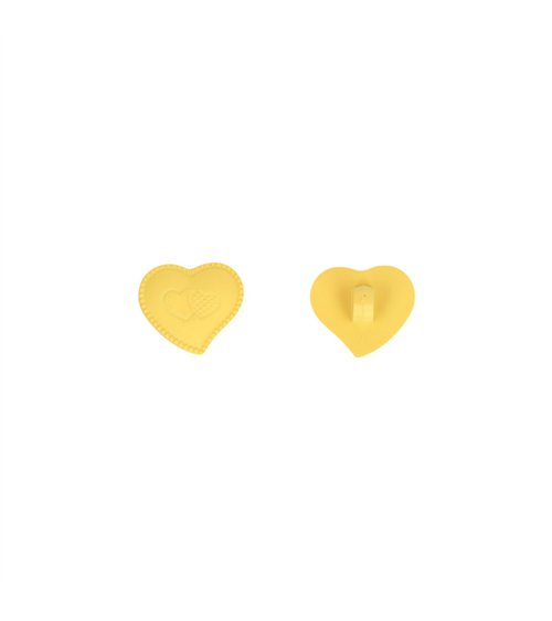 Bouton coeur culot 17mm jaune mimosa