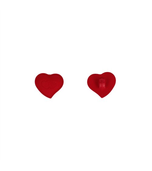 Bouton coeur culot 17mm rouge