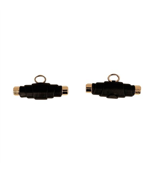 Lot de 6 boutons buchette simili cuir 48mm noir