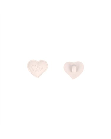 Lot de 3 boutons coeur culot 17mm blanc