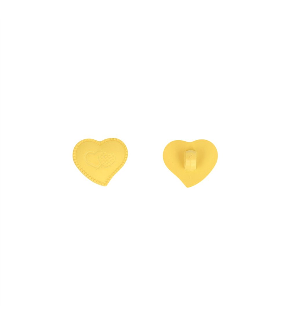 Lot de 3 boutons coeur culot 17mm jaune mimosa