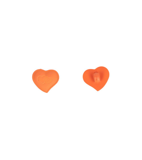Set of 3 heart buttons with 17mm orange base