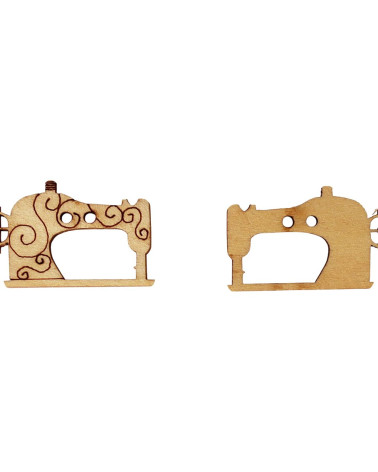 Set of 3 sewing machine cut wooden buttons 17mm x 5mm