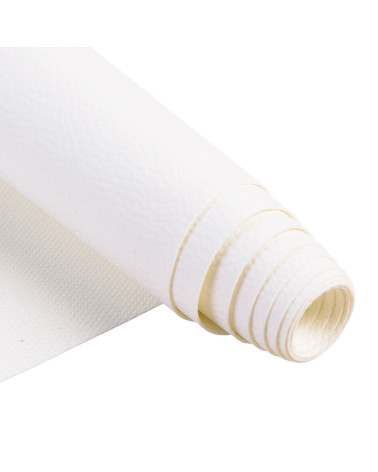 Cupón de piel sintética Karla 140x50cm blanco