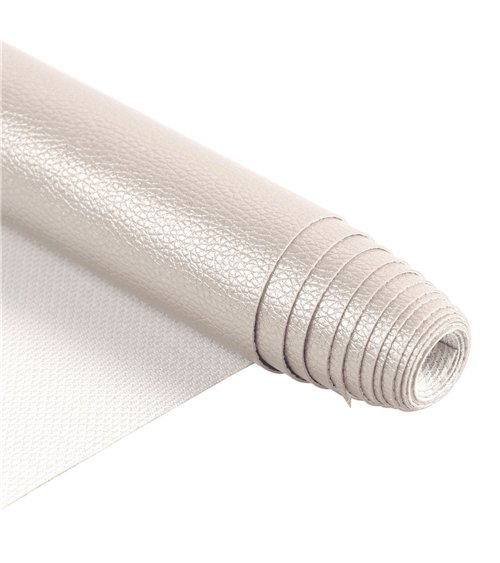 Coupon karla simili cuir star métallique 140x50cm blanc