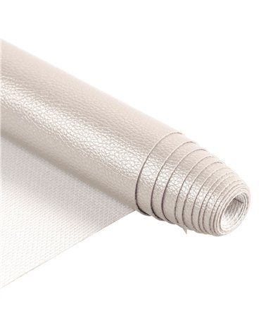 Coupon karla simili cuir star métallique 140x50cm blanc