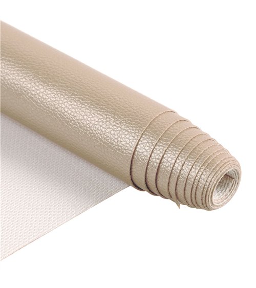 Coupon karla simili cuir star métallique 140x50cm beige mastic