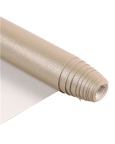 Coupon karla simili cuir star métallique 140x50cm beige mastic