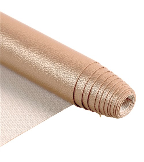 Coupon karla simili cuir star métallique 140x50cm taupe