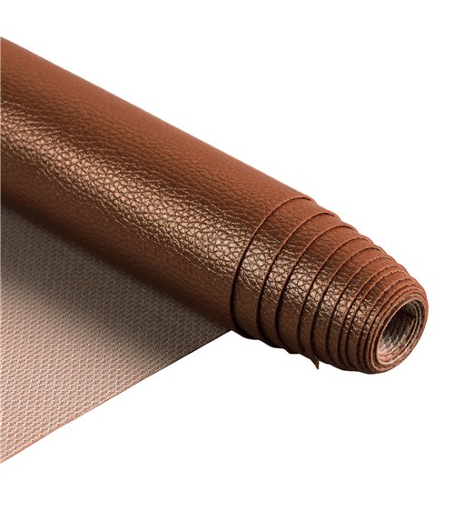 Coupon karla simili cuir star métallique 140x50cm marron clair