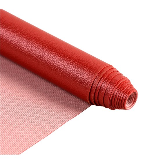 Coupon karla simili cuir star métallique 140x50cm rouge métal