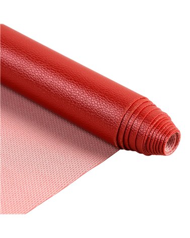 Coupon karla simili cuir star métallique 140x50cm rouge métal