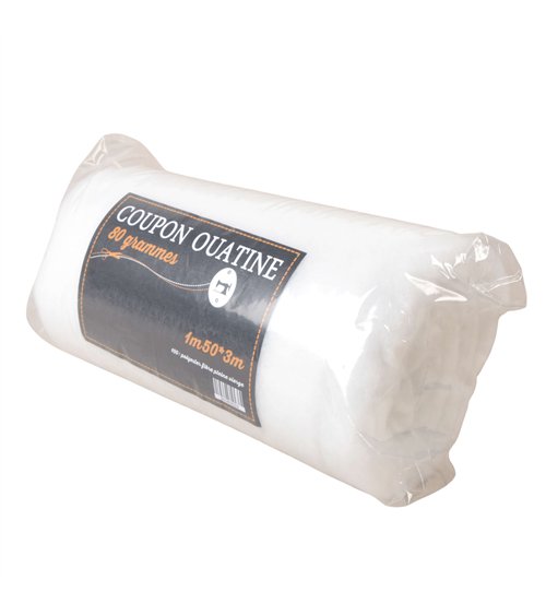 Coupon de ouatine 1m50 x 3m blanc