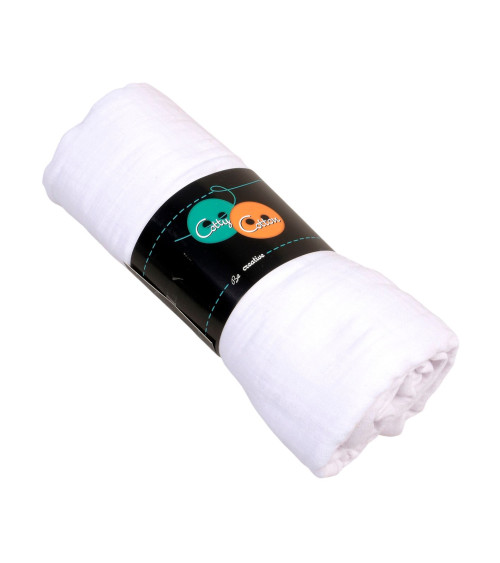Double gauze coupon 138x100cm white