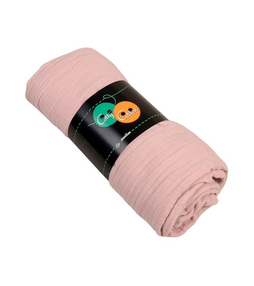 Coupon double gaze 138x100cm vieux rose