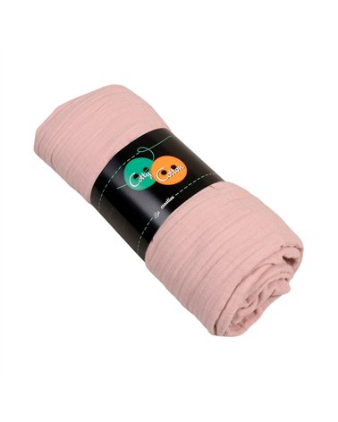 Coupon double gaze 138x100cm vieux rose