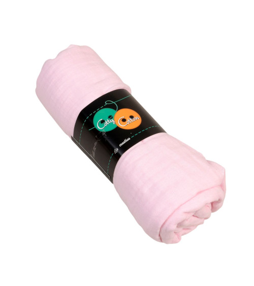 Coupon doppia garza 138x100cm rosa chiaro