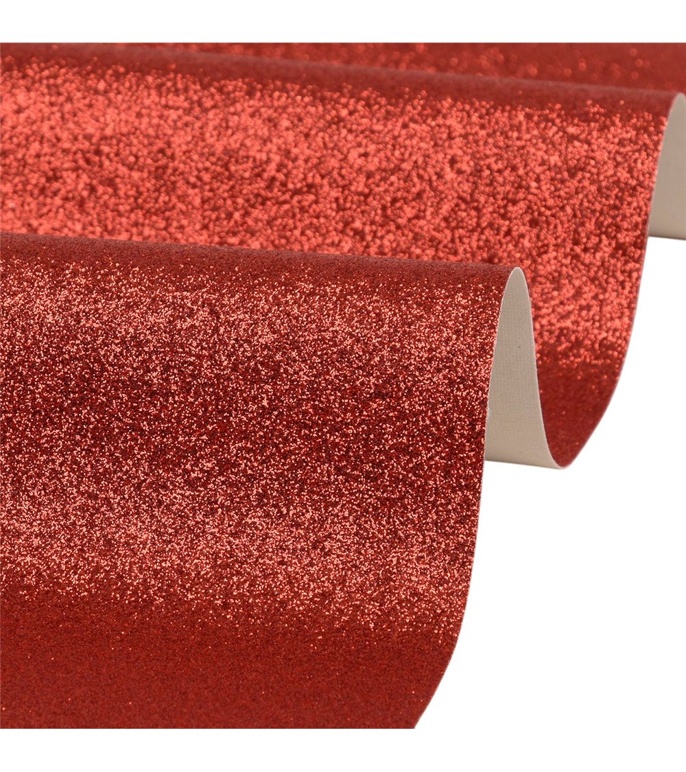 Coupon glitter 50x70cm rouge