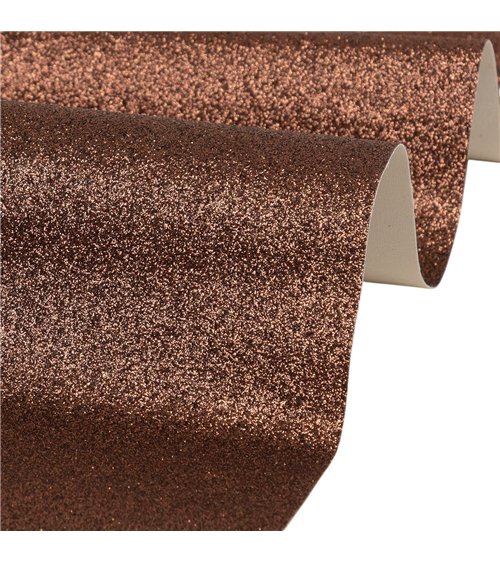 Coupon glitter 50x70cm chocolat