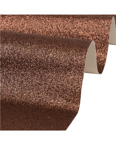 Coupon glitter 50x70cm chocolat