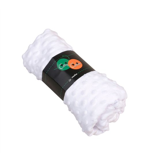 Coupon minky 50x140cm blanc