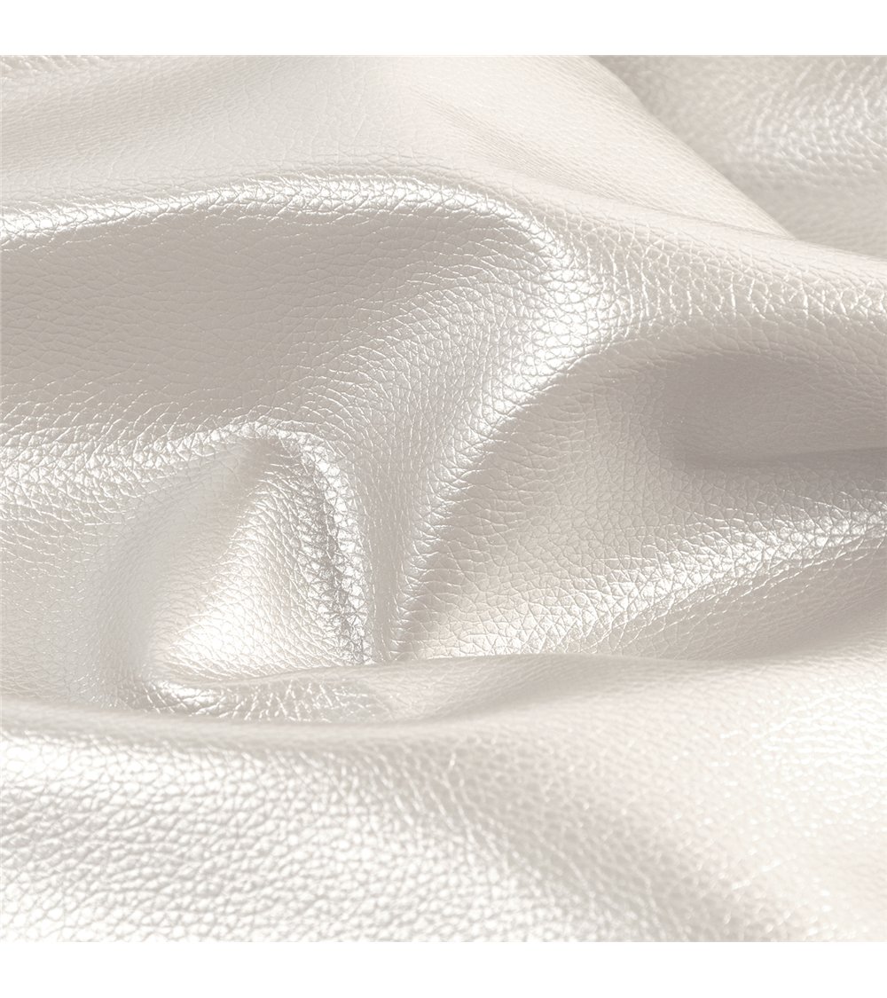 Coupon karla simili cuir star métallique 140x50cm blanc