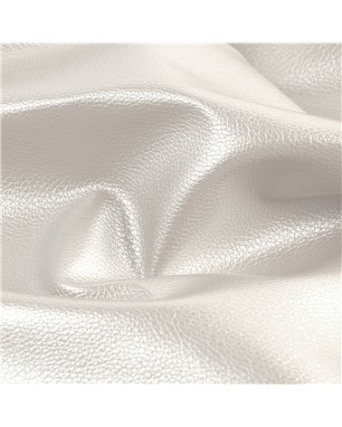 Coupon karla simili cuir star métallique 140x50cm blanc