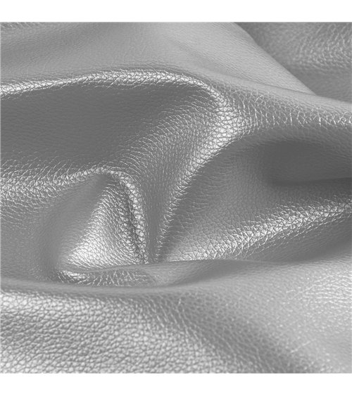 Coupon karla simili cuir star métallique 140x50cm argent