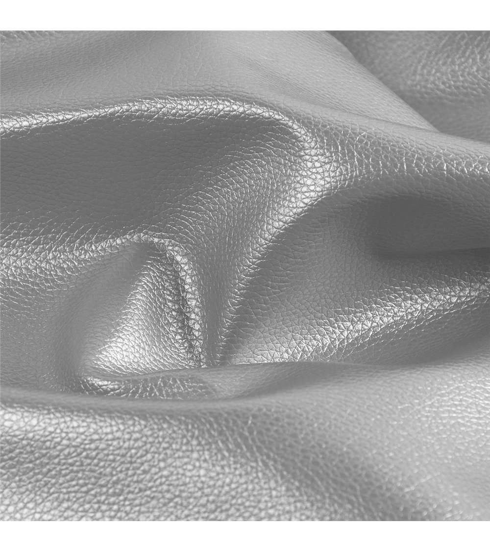 Coupon karla simili cuir star métallique 140x50cm argent