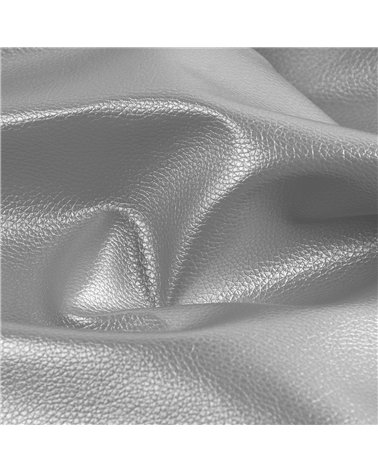 Coupon karla simili cuir star métallique 140x50cm argent