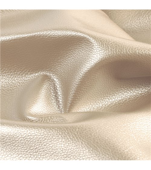 Coupon karla simili cuir star métallique 140x50cm beige mastic