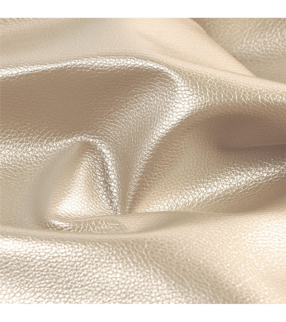Coupon karla simili cuir star métallique 140x50cm beige mastic