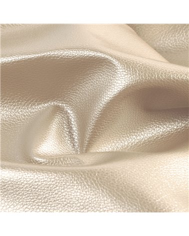 Coupon karla simili cuir star métallique 140x50cm beige mastic