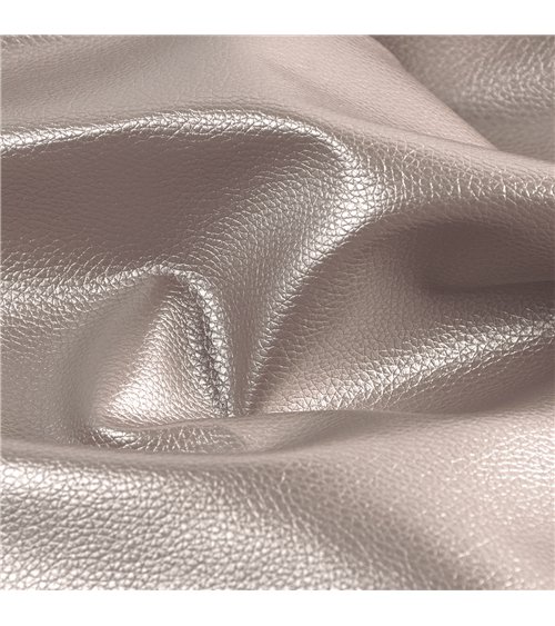 Coupon karla simili cuir star métallique 140x50cm gris clair