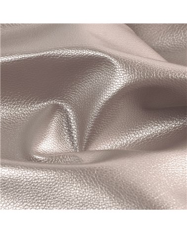 Coupon karla simili cuir star métallique 140x50cm gris clair