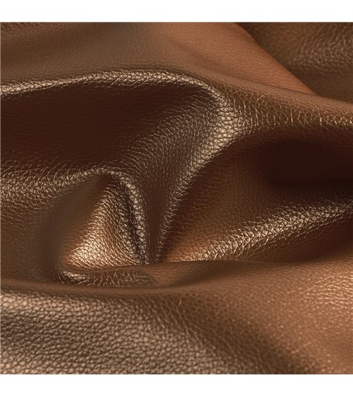 Coupon karla simili cuir star métallique 140x50cm marron clair