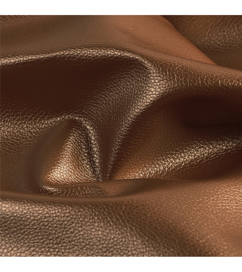 Coupon karla simili cuir star métallique 140x50cm marron clair