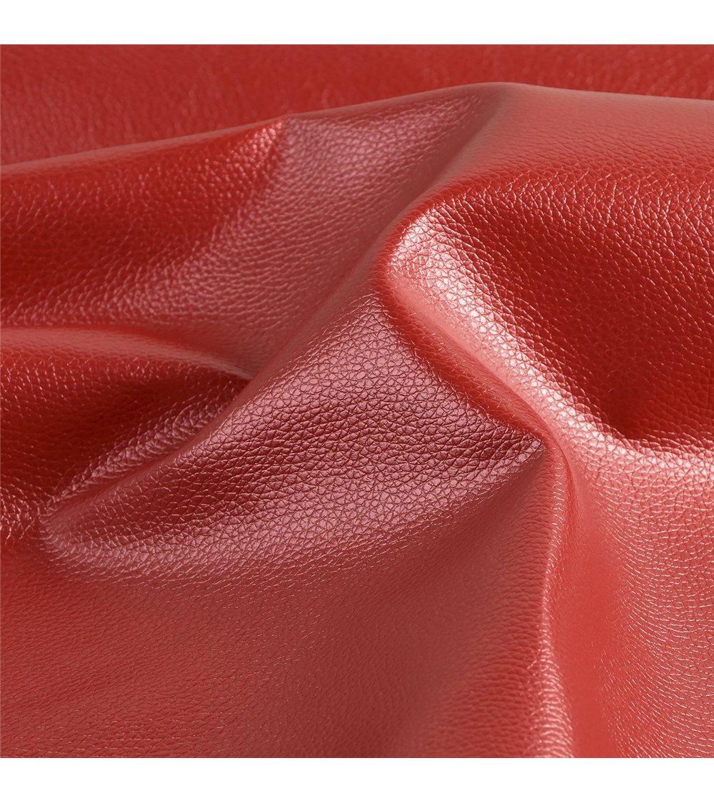 Coupon karla simili cuir star métallique 140x50cm rouge métal