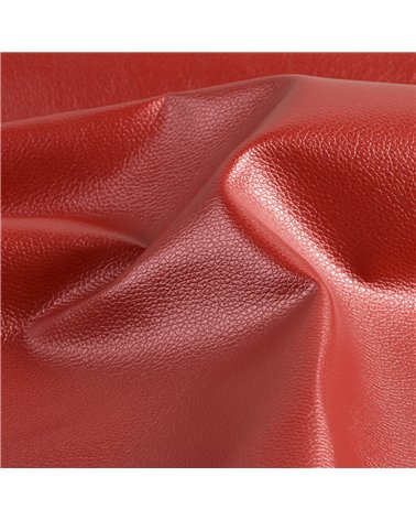 Coupon karla simili cuir star métallique 140x50cm rouge métal
