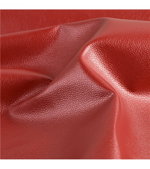 Coupon karla simili cuir star métallique 140x50cm rouge
