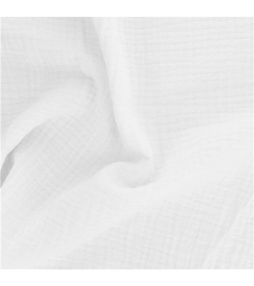 Coupon double gaze 138x100cm blanc